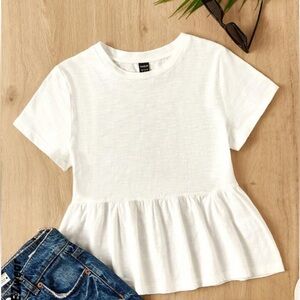 White Peplum Top